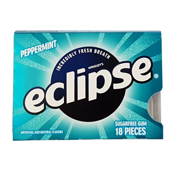 Erleben Sie ein in die belebende Frische von Wrigley's Eclipse Peppermint Kaugummi. Packung mit 18 Dragees. Inhalt: 27g