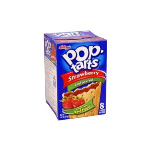 Entdecken Sie den köstlichen Geschmack von Pop-Tarts Unfrosted Strawberry! Dieses knusprige Gebäck mit einer leckeren Erdbeerfüllung gefüllt