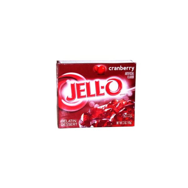 Wackelpudding oder auch Götterspeise aus den USA! Der Jello-O Gelatin Dessert Cranberry wird innerhalb von 10 Minuten zubereitet. Hier in der Geschmacksrichtung Cranberry. Inhalt: 85g