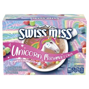 Entdecken Sie die märchenhafte Welt von Swiss Miss Unicorn Marshmallows! Diese bezaubernde Mischung aus zarter heißer Schokolade und farbenfrohen Marshmallows bringt nicht nur Wärme