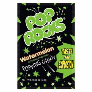 Genießen Sie das aufregende Geschmackserlebnis von Pop Rocks Popping Candy Watermelon! Diese knisternden Bonbonkristalle verbinden den Wassermelone Geschmack und das unverwechselbare Knistern