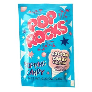 Tauchen Sie ein in die süße Welt von Pop Rocks Popping Candy Cotton Candy! Diese Bonbonkristalle bieten nicht nur den vertrauten Geschmack von Zuckerwatte