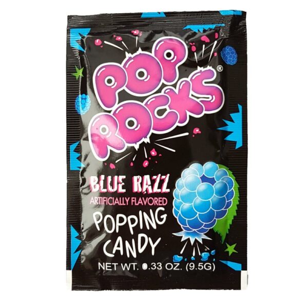 Erleben Sie die aufregende Kombination von intensivem Blaubeergeschmack und dem knisternden Spaß von Pop Rocks Popping Candy Blue Razz. Diese Bonbonkristalle bieten nicht nur einen köstlichen Fruchtgenuss